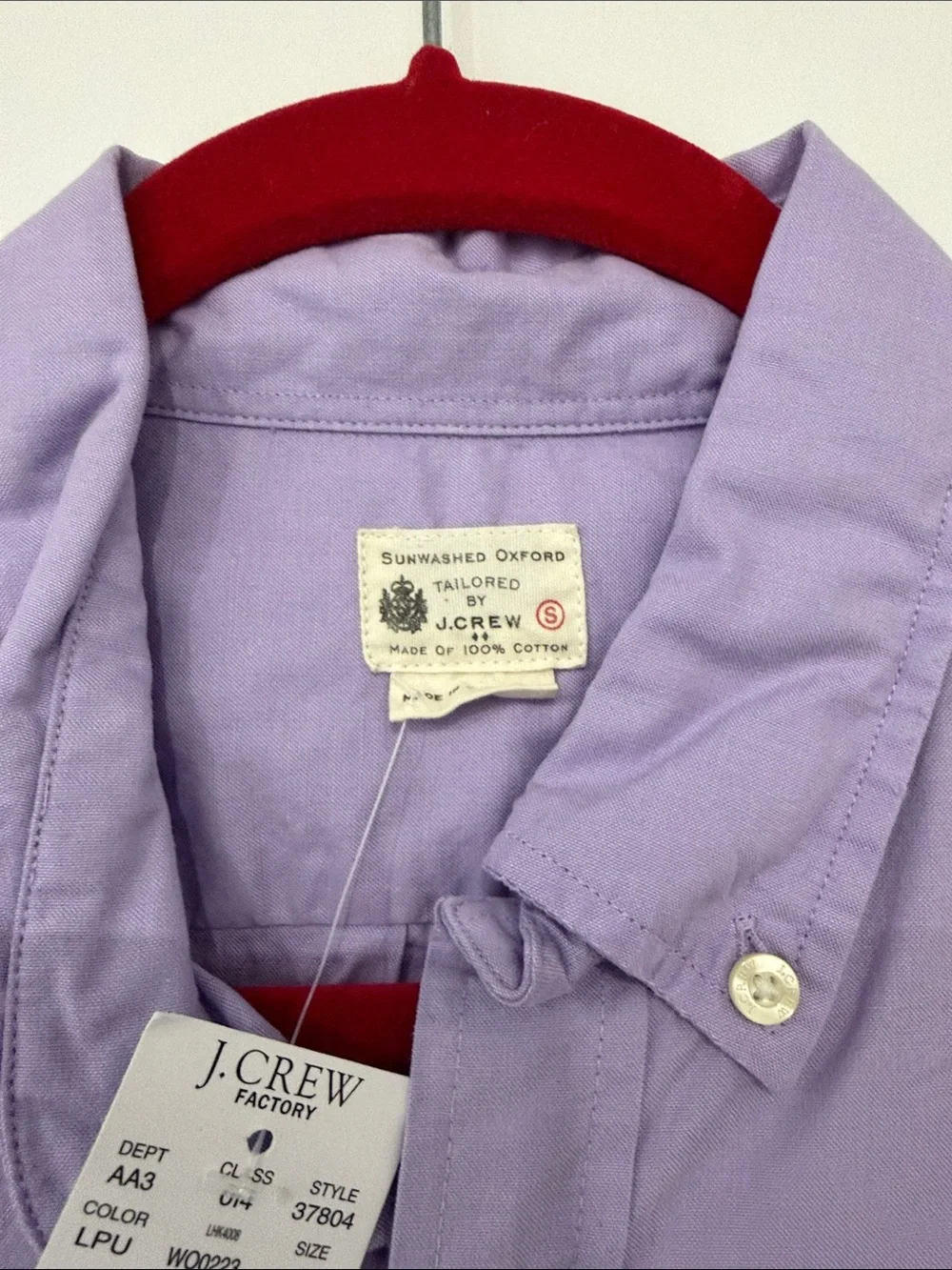 NWT J. Crew Lavender Long-Sleeve Button-Down Shirt